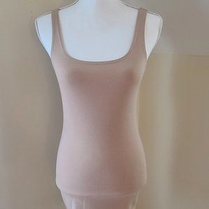 PrettyLittleThing Nude Scoop Neck Bodycon Dress Size 6